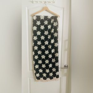 Kate Spade Scarf Patterned Black White light Pink